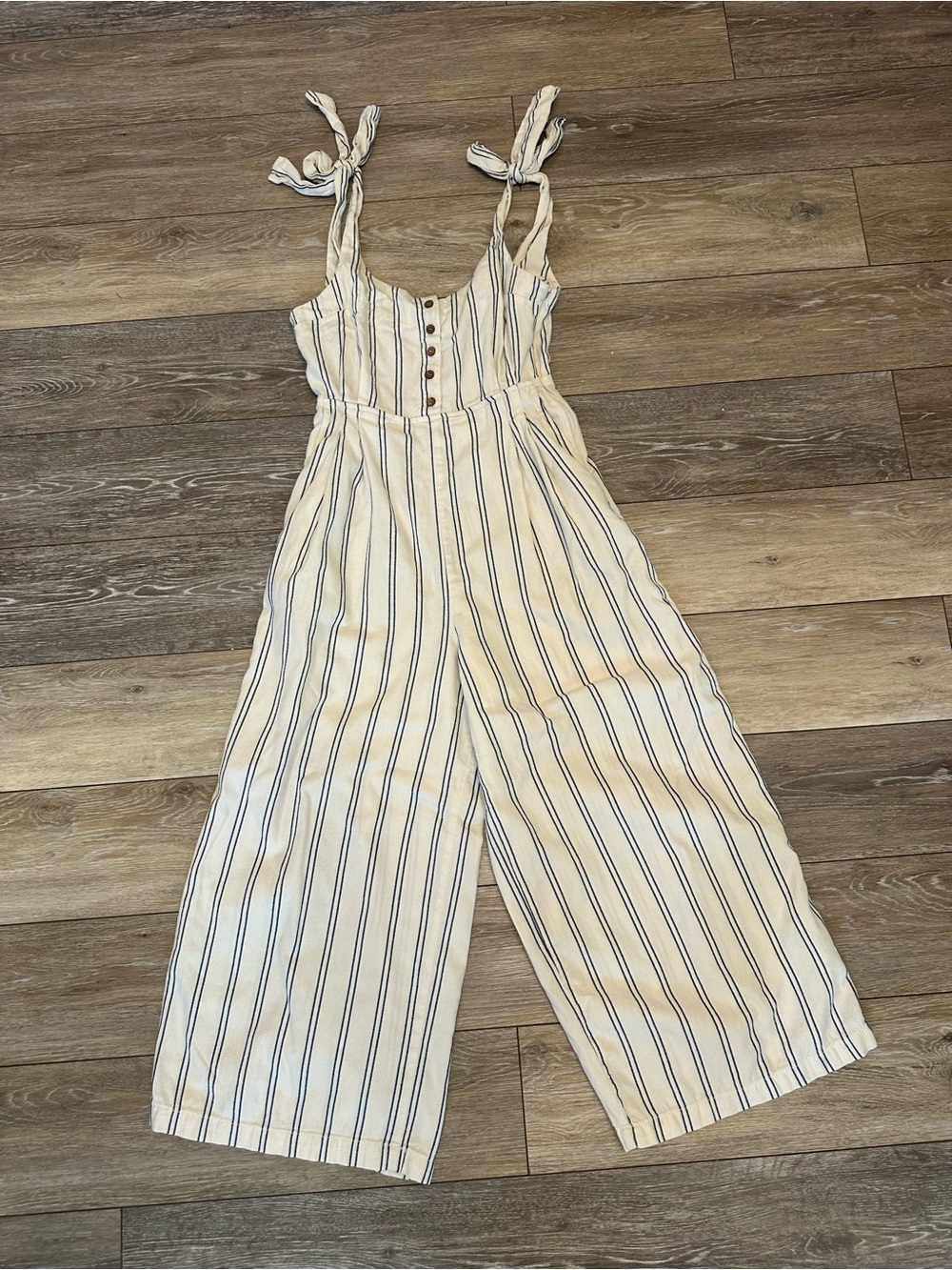 Free People Stripy Tie Wide Leg Jumpsuit
